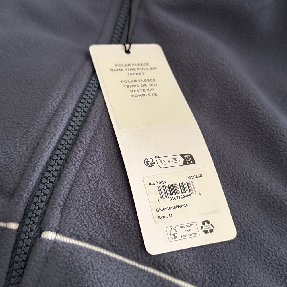 ❌SOLD❌NWT, Alo Yoga Game Time Polar Fleece Full-Zip Jacket (Size M) - Picture 6 of 7